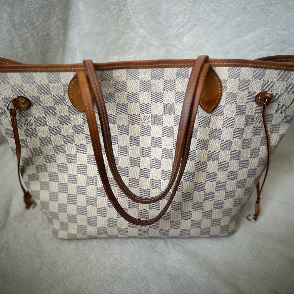 Designer Checkered Tote Bag - Brown and Cream